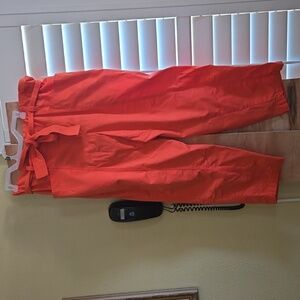 A NEW DAY Women's High-Rise, Tapered Ankle, Tie-Front Pants, Orange, Size 20